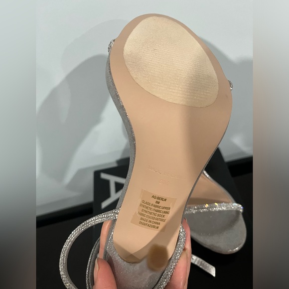 AQUA Women's Berlin Ankle Strap High Heel Sandals | Silver | size 6 - Picture 3 of 4